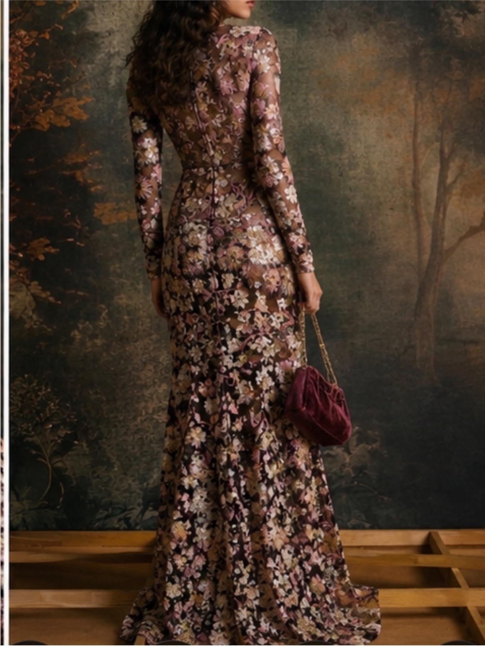 ✨NEW✨SAU LEE Goldie Dress Maxi Gown
Long Sleeve Beaded Floral - Picture 3 of 15